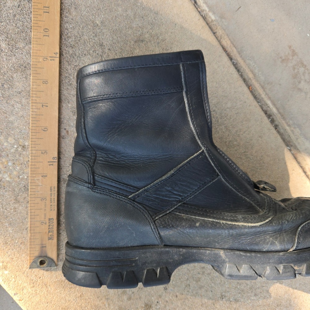 VTG Polo Sport Ralph Lauren Boots Black Mens 11 Double Zip Leather Duck Boot 12 - Picture 12 of 16